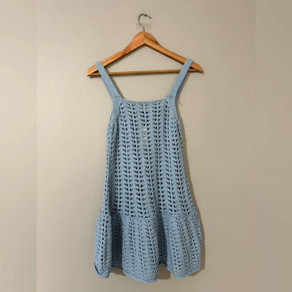 Anthropologie Celandine Blue Crochet Swim Cover-Up - Picture 8 of 10